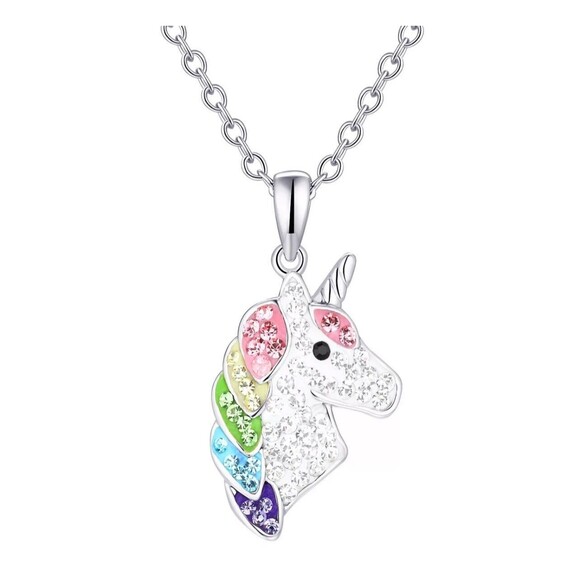 Kohl’s Crystal Collective Crystal Unicorn Pendant Necklace New - Picture 1 of 6
